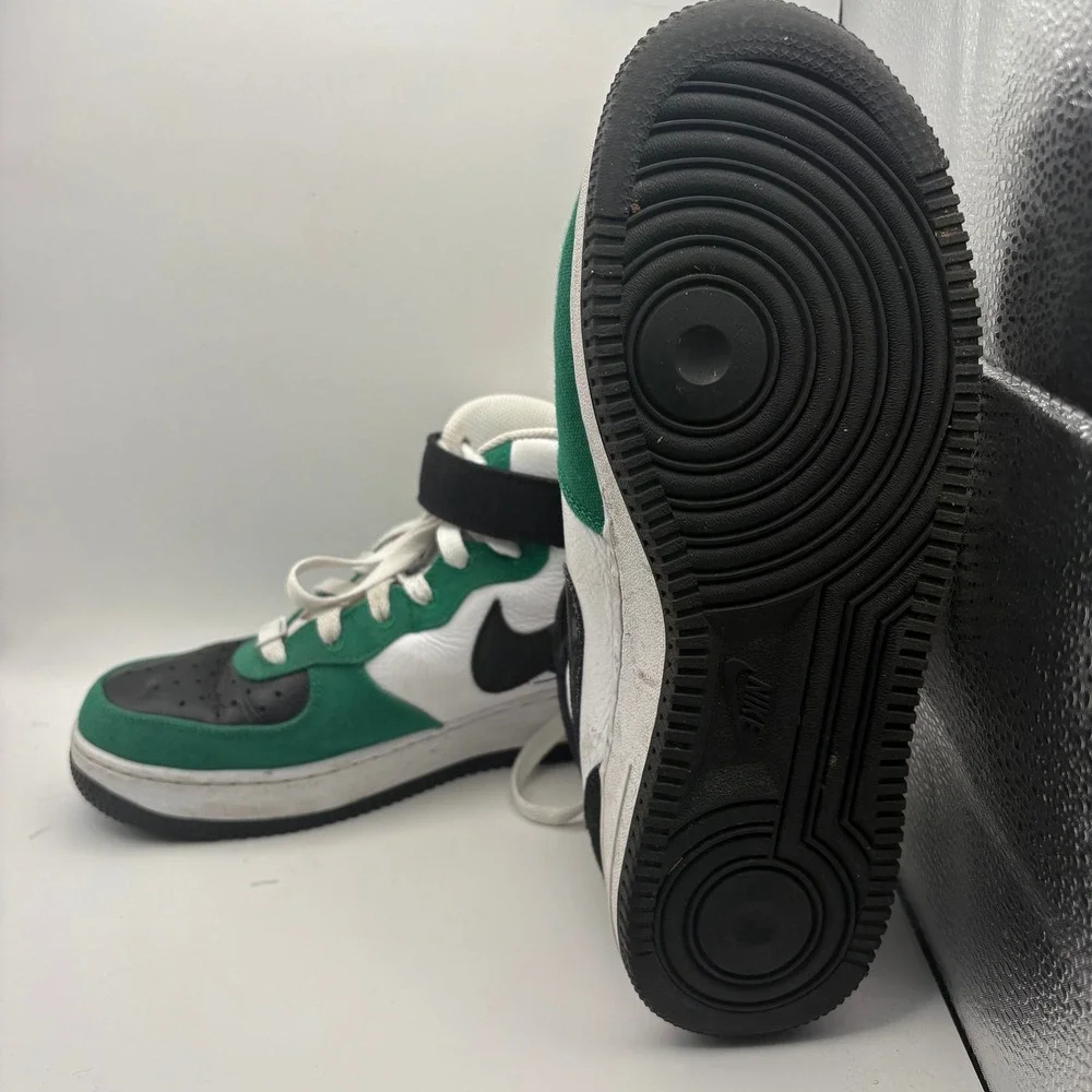 Nike Air Force 1 Mid Pine Green Black White Canvas Leather DZ3640-900 Mens 7